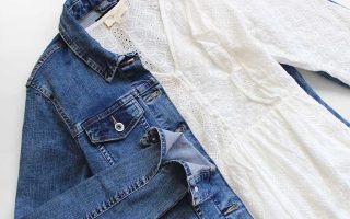 Veste jean casual robe romantique