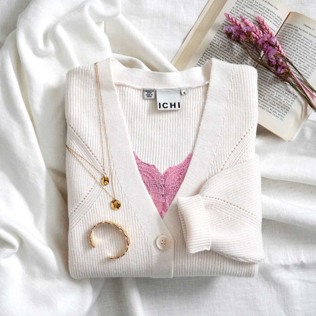 cardigan pull blanc