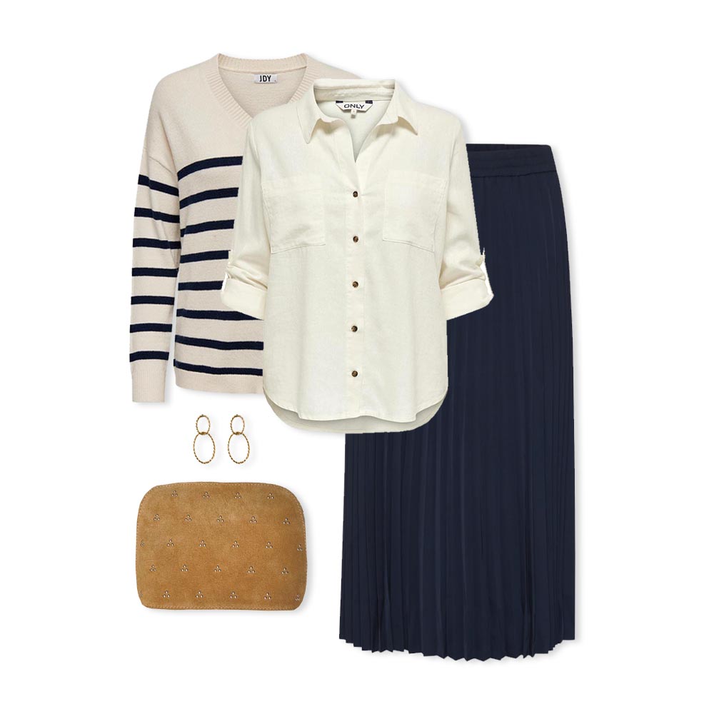 look classique chic jupe plissée