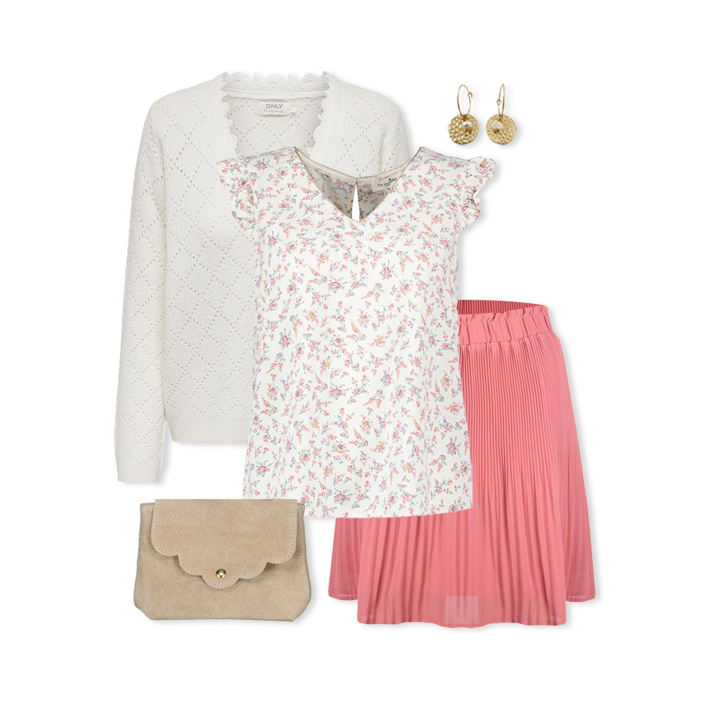 look romantique jupe plissée