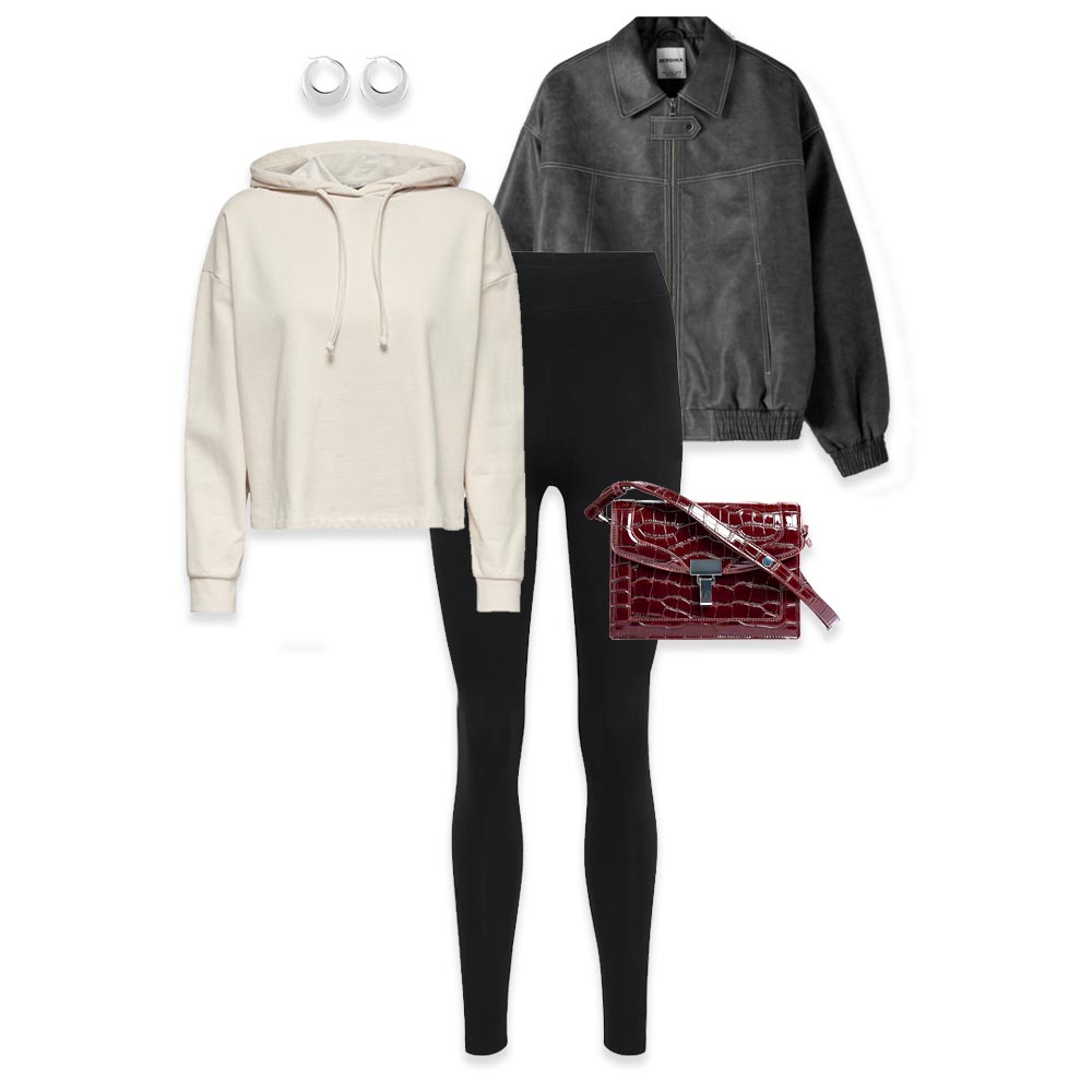 veste cuir legging sweat