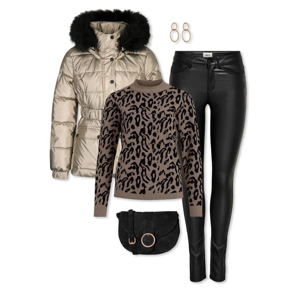 Look femme glamour doudoune