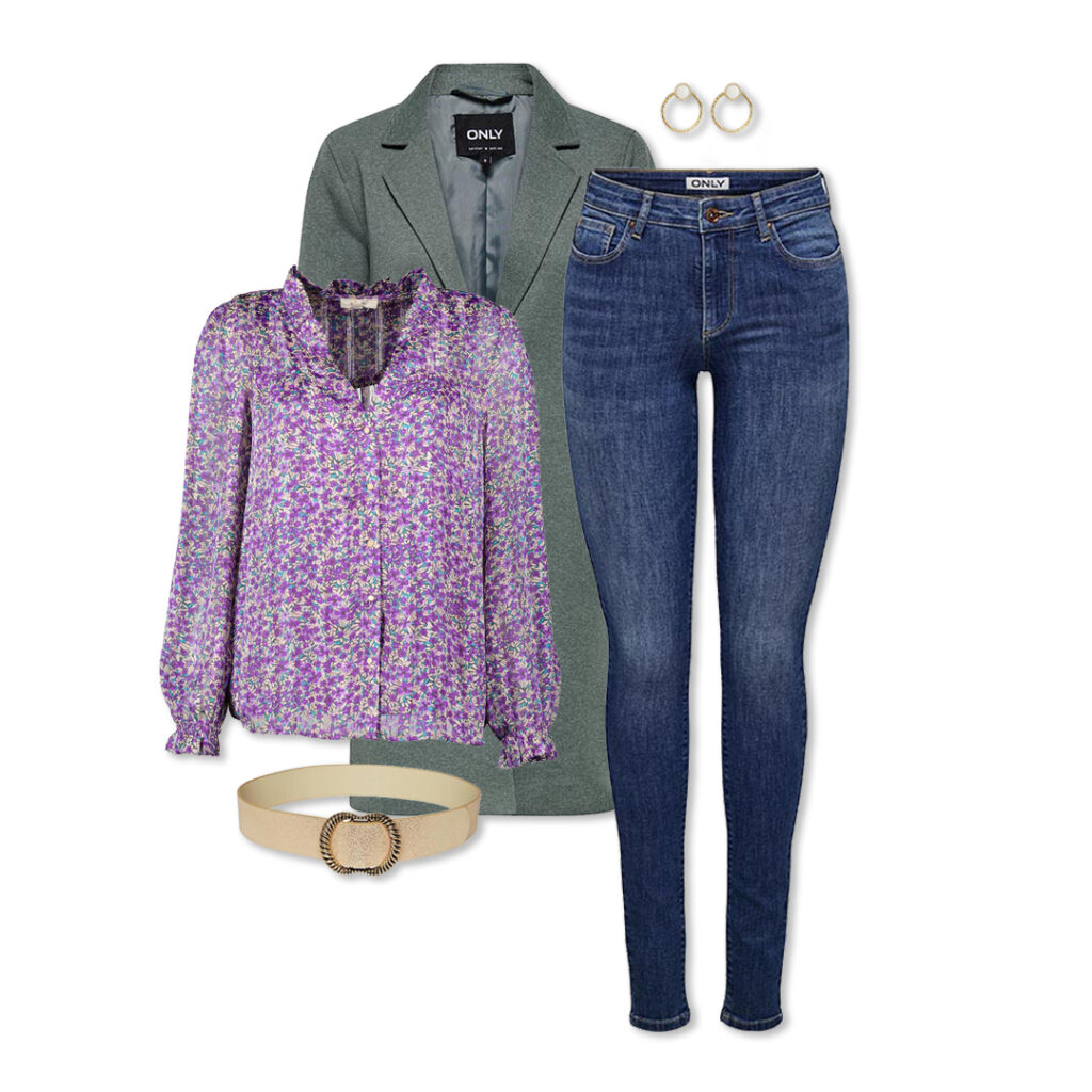 Look femme vert et violet
