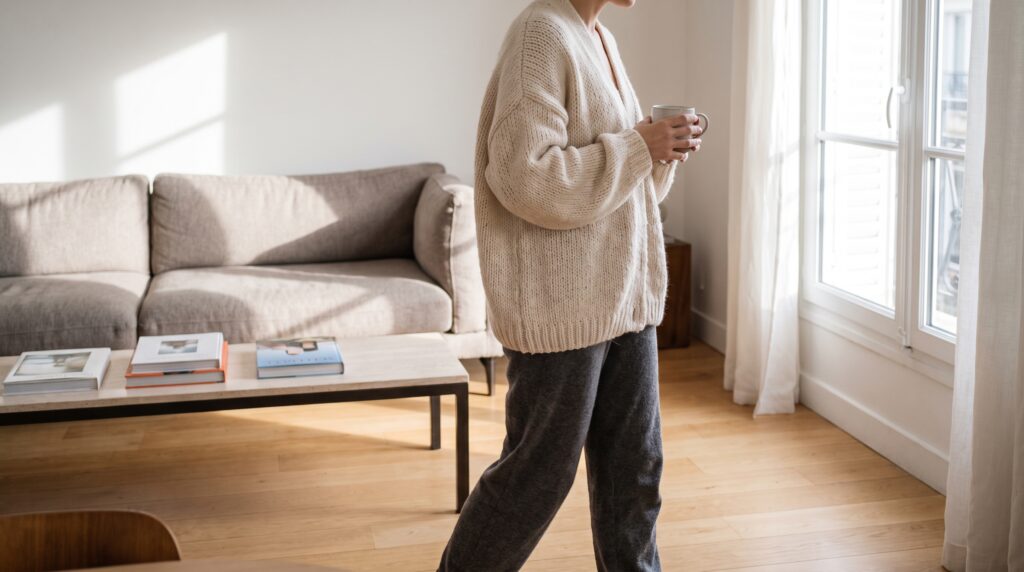 Gilet long femme cocooning