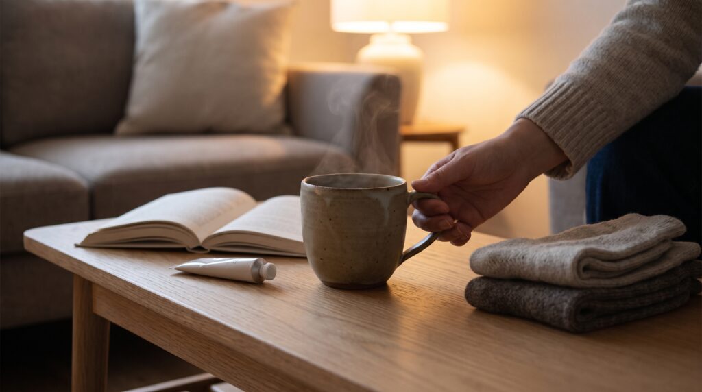 Roman et mug cocooning